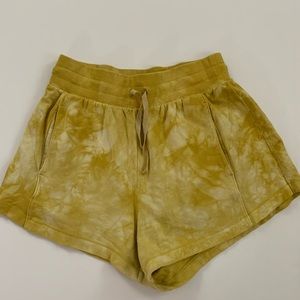 Womens small all in motion target mustard tie-dye shorts